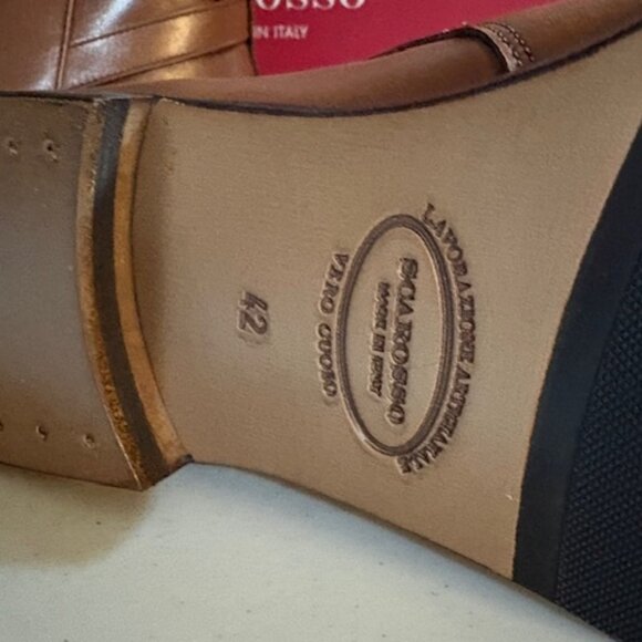 Women's Italian Leather Boots Size 11.5 in Cognac - Picture 2 of 8